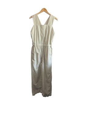 Everlane Women’s Size 4 Striped Sleeveless Jumpsuit Linen & Cotton Blend Pockets